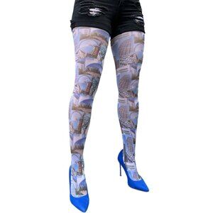 Malka Chic ChiTown Tights – Women’s Chicago Skyline Landmark Print Hosiery
